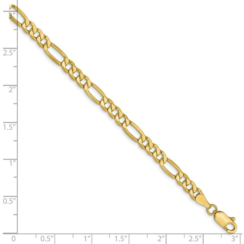 10K 4.75mm Semi-Solid Figaro Chain
