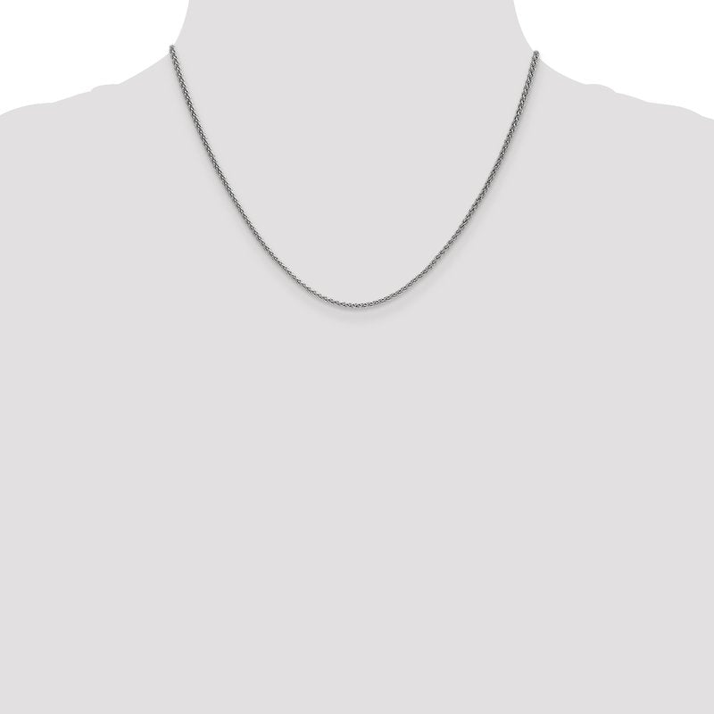 14K White Gold 1.65mm Spiga Chain