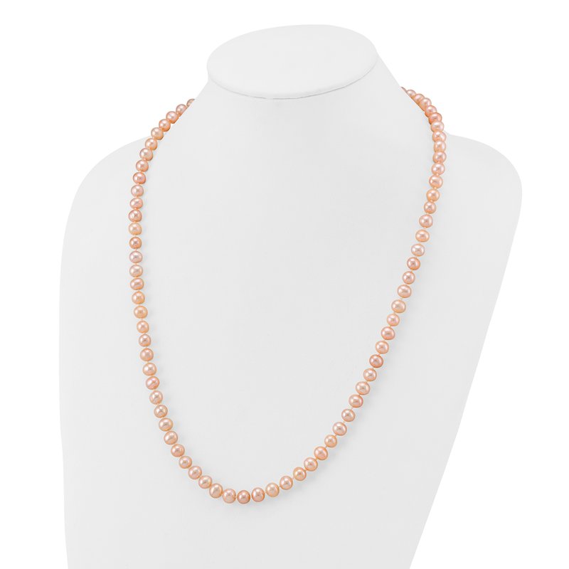 14k 6-7mm Pink Near-Round Freshwater Cultured Pearl 16 inch Necklace