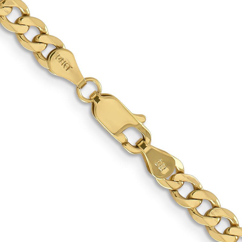 14K 26 inch 4.75mm Flat Figaro with Lobster Clasp Chain