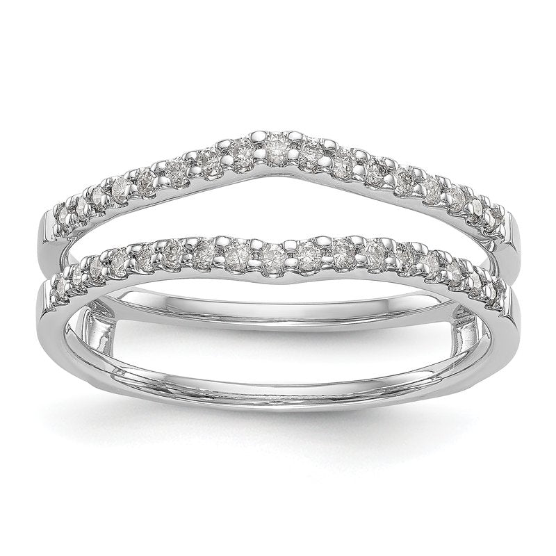 14K White Gold 1/4 carat Lab Grown Diamond VS+ F+ Complete Ring Guard