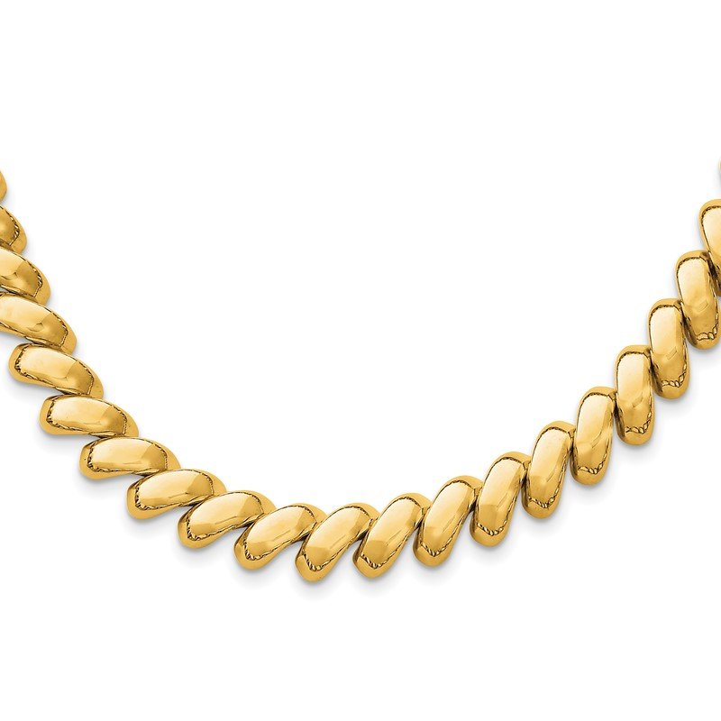 14k Polished 10mm 17 inch San Marco Necklace