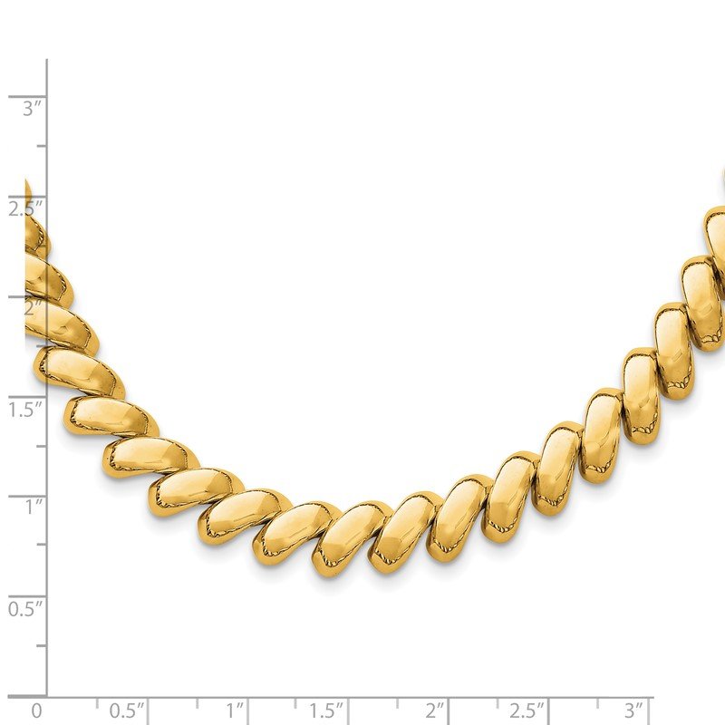 14k Polished 10mm 17 inch San Marco Necklace