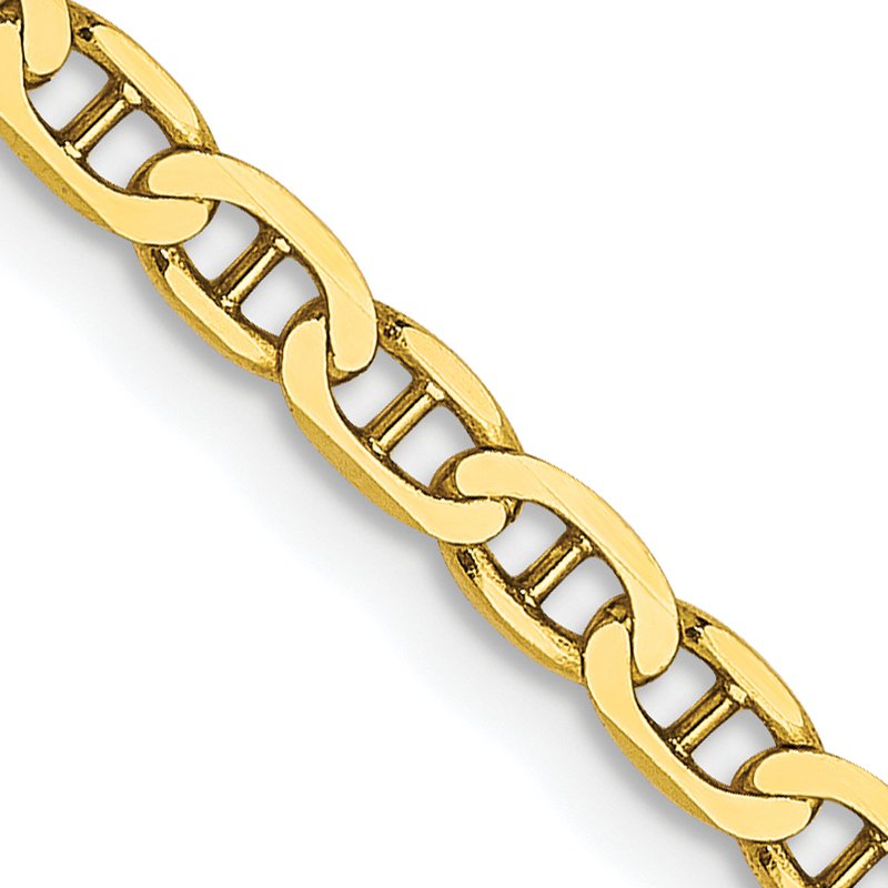 10K 2.4mm Flat Anchor Chain Anklet