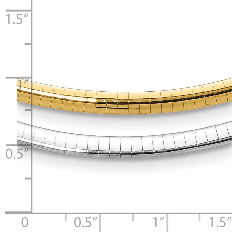 14K 4mm Two-tone Reversible Omega Necklace