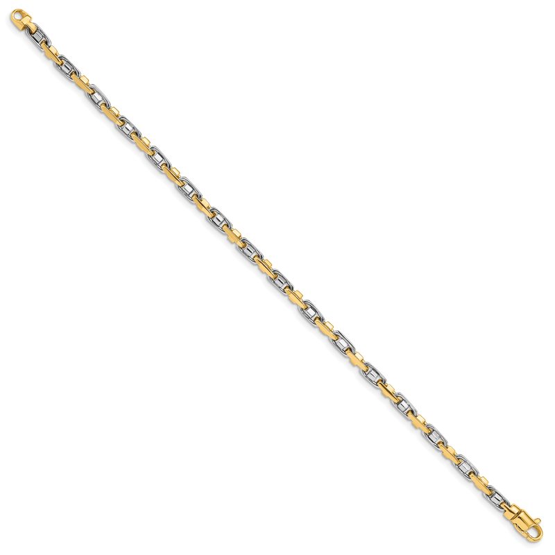 14K Two-tone 18 inch 3.5mm Fancy Link with Lobster Clasp Chain