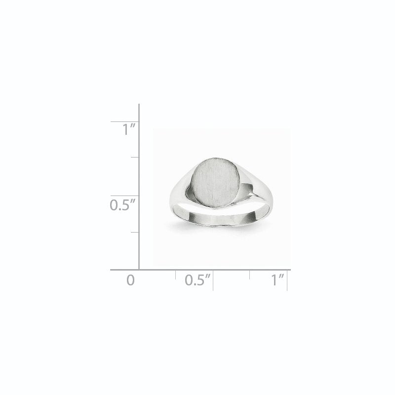 14k White Gold 9.0x9.0mm Closed Back Signet Ring