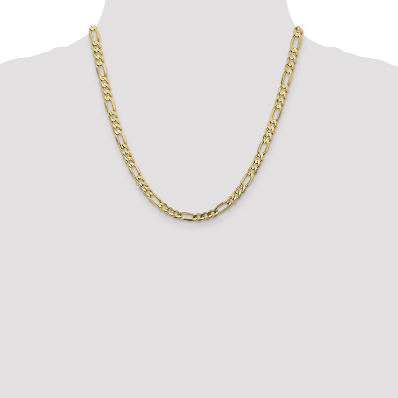 14K 26 inch 5.5mm Concave Open Figaro with Lobster Clasp Chain