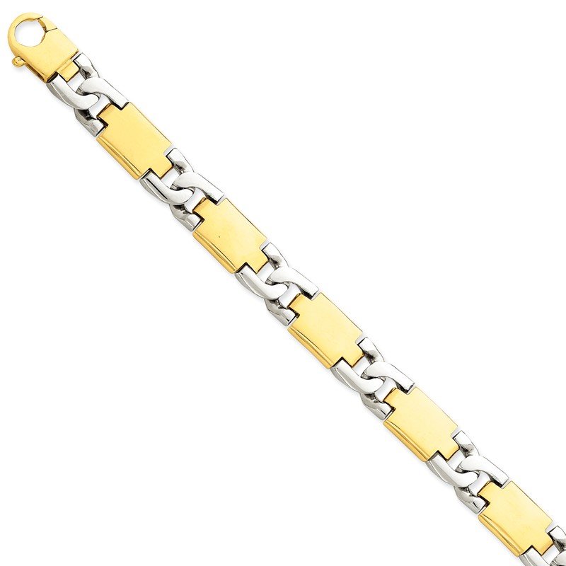 14K Two-tone 20 inch 10.9mm Hand Polished Fancy Link with Fancy  Lobster Clasp Chain