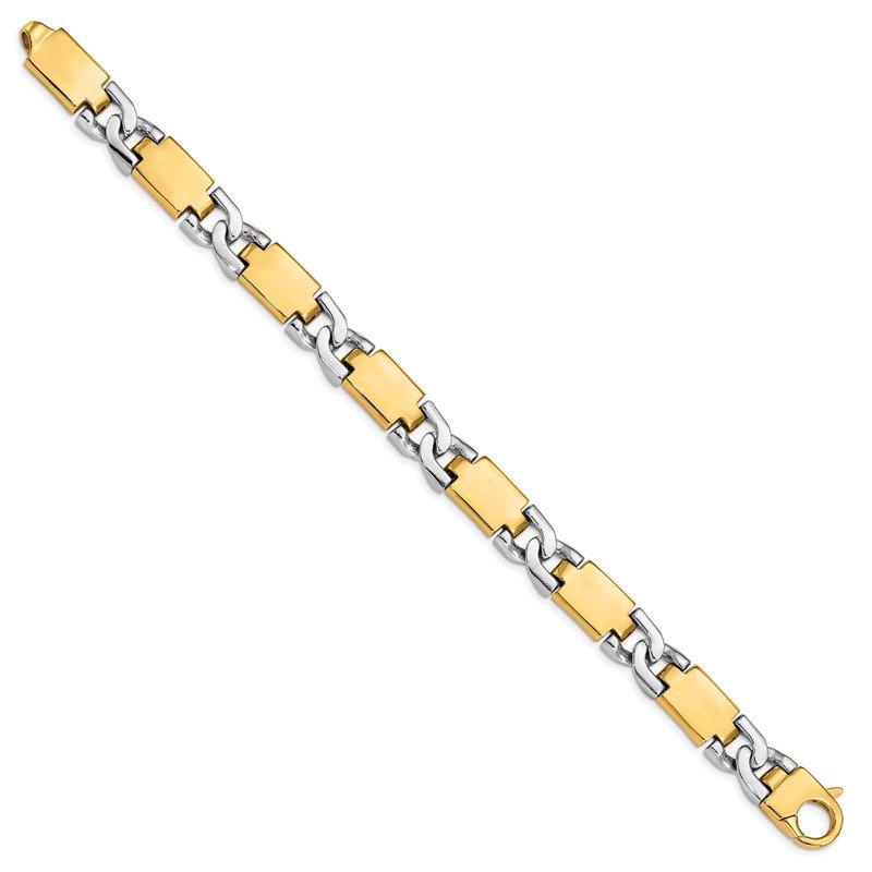 14K Two-tone 20 inch 10.9mm Hand Polished Fancy Link with Fancy  Lobster Clasp Chain
