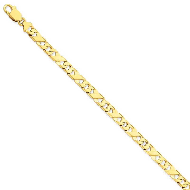14K 18 inch 6.7mm Hand Polished Fancy Link with Fancy Lobster Clasp Chain