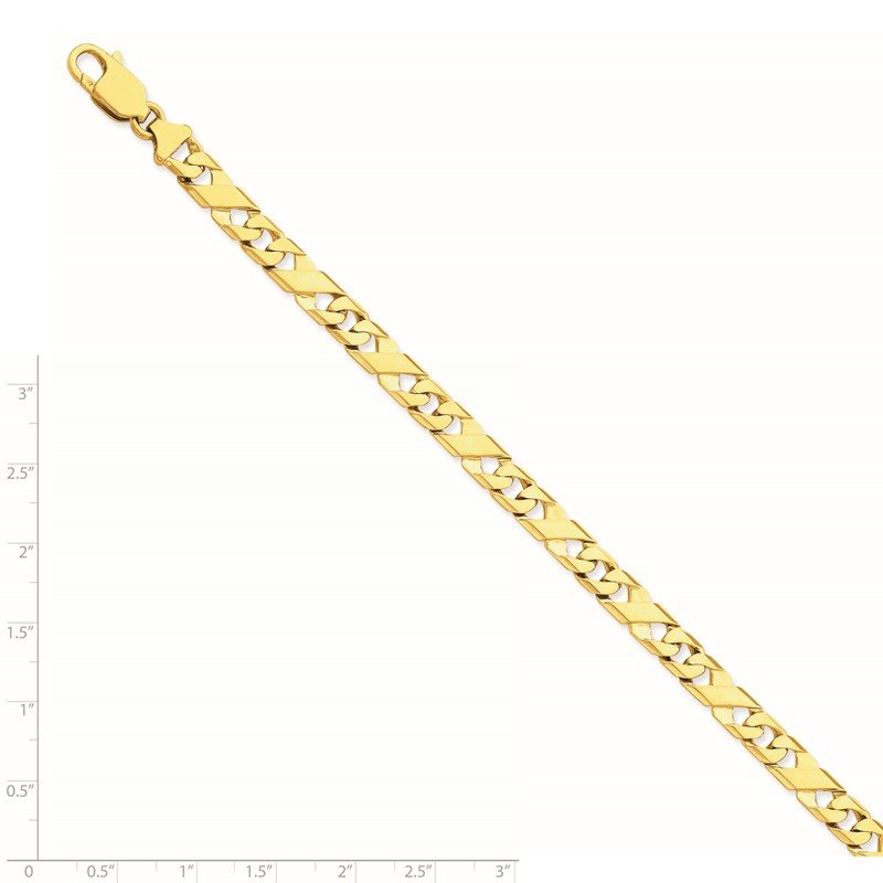 14K 18 inch 6.7mm Hand Polished Fancy Link with Fancy Lobster Clasp Chain