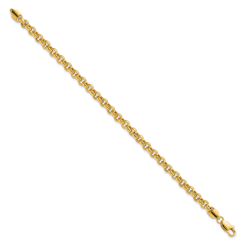 14k Polished Fancy 5mm Rolo Link 18 inch Necklace