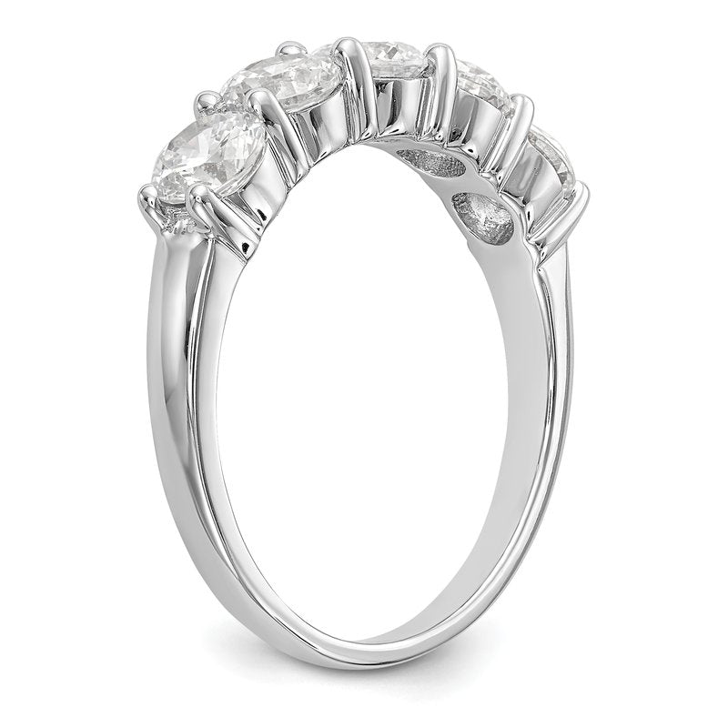 14K White Gold 1/3 carat Lab Grown Diamond VS+ F+ Complete Round Five Stone Ring