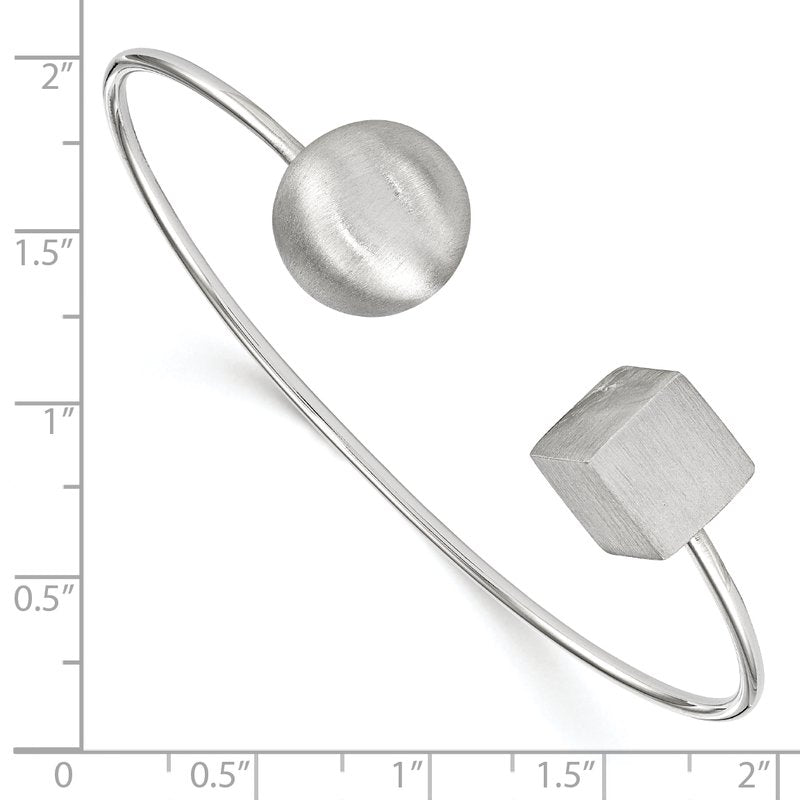 Sterling Silver Rhodium-plated Radiant Essence Satin Bangle