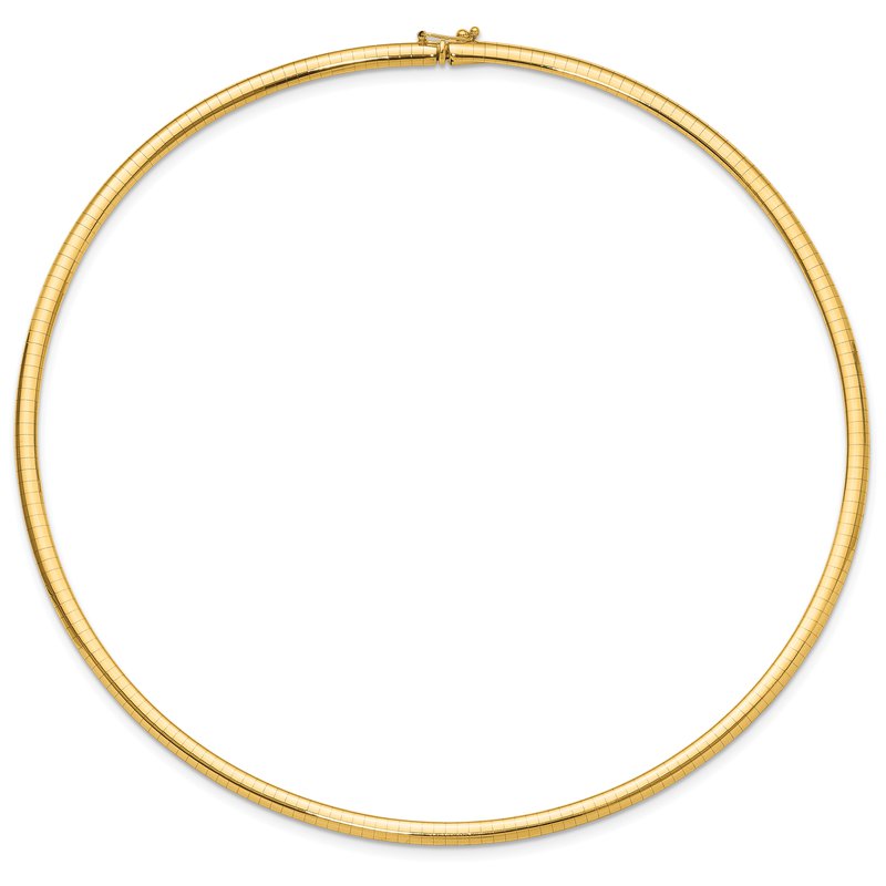 14K 4mm Domed Omega Necklace