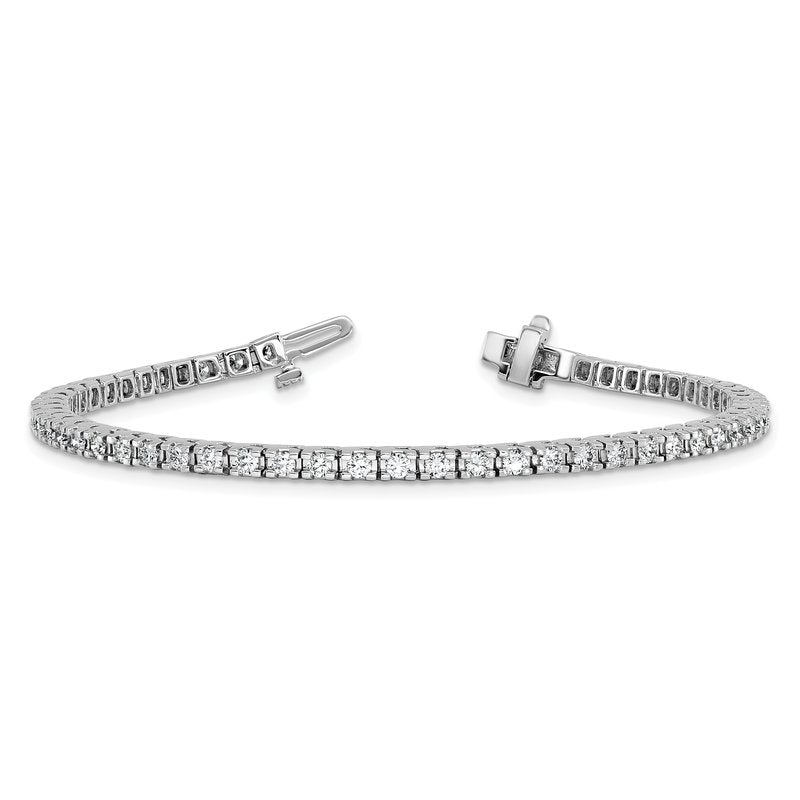 14K White Gold 2 1/5 carat Lab Grown Diamond VS+ F+ Complete Tennis Bracelet