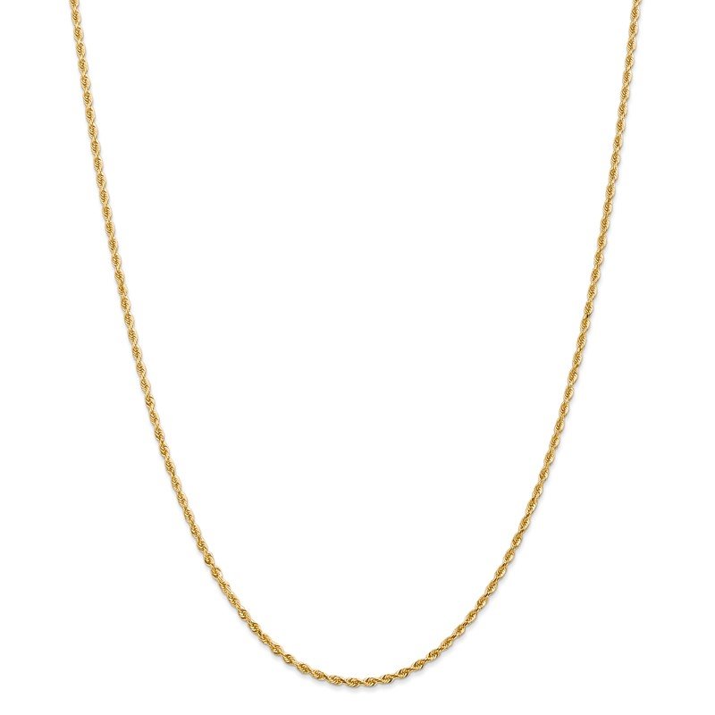 14K 10 Inch 2mm Diamond-cut Quadruple Rope Lobster Clasp Anklet