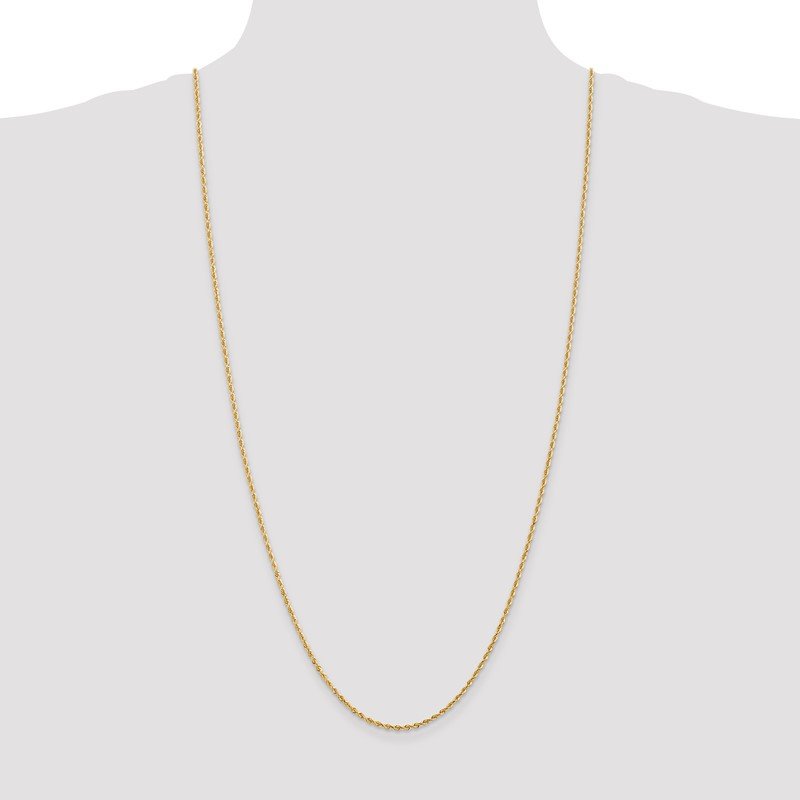 14K 10 Inch 2mm Diamond-cut Quadruple Rope Lobster Clasp Anklet