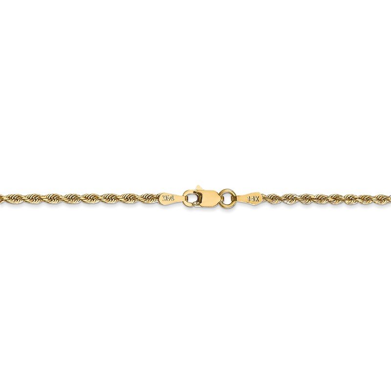 14K 10 Inch 2mm Diamond-cut Quadruple Rope Lobster Clasp Anklet
