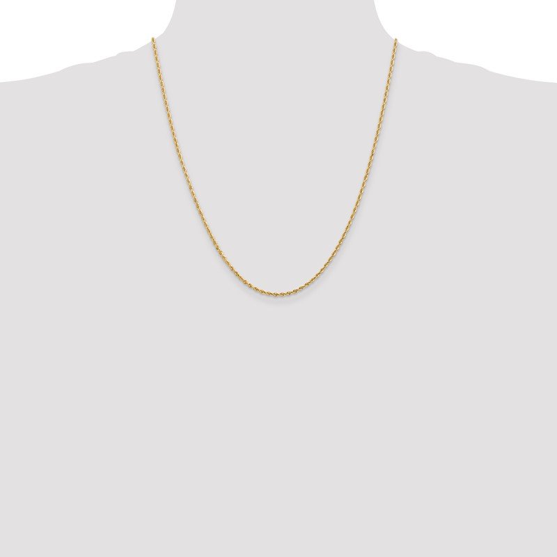 14K 10 Inch 2mm Diamond-cut Quadruple Rope Lobster Clasp Anklet