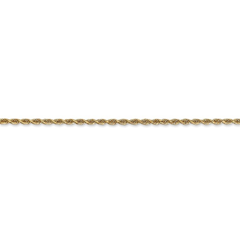 14K 10 Inch 2mm Diamond-cut Quadruple Rope Lobster Clasp Anklet