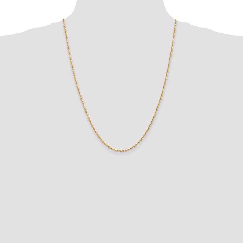 14K 10 Inch 2mm Diamond-cut Quadruple Rope Lobster Clasp Anklet