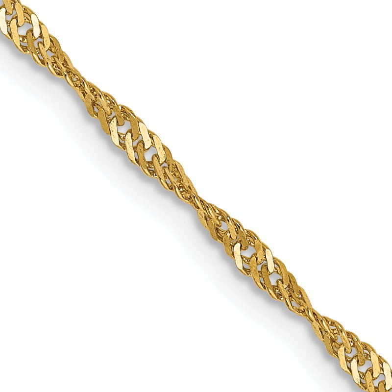 14K 10 inch 1.70mm Singapore with Lobster Clasp Anklet