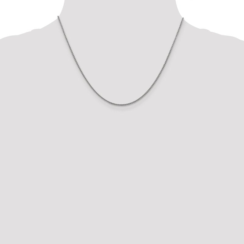 10K White Gold 1.5mm  D/C Spiga Chain