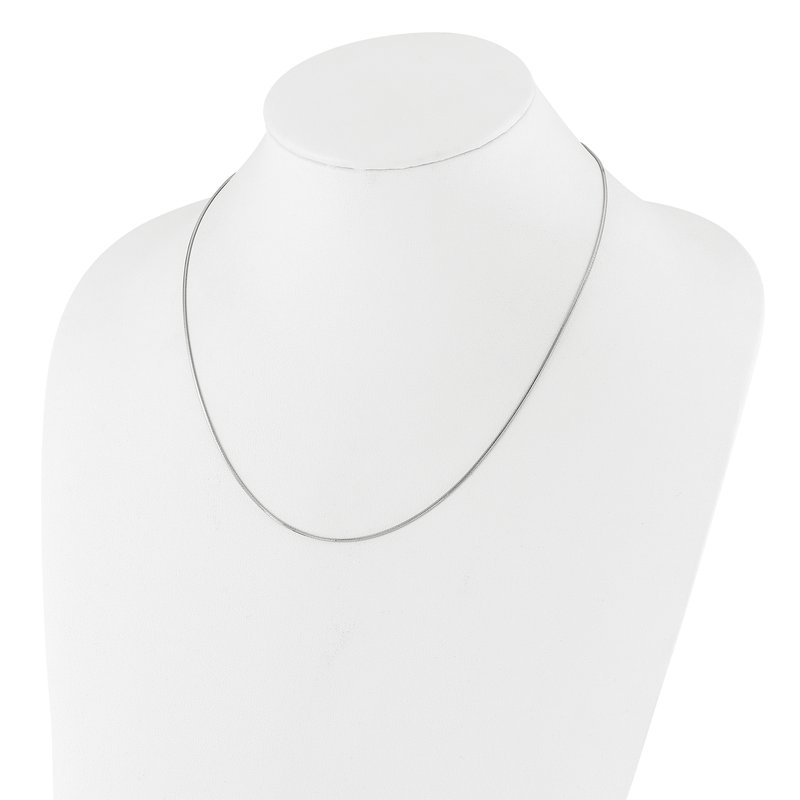 Sterling Silver RH-plt Adjustable 1mm D/C Square Snake Chain