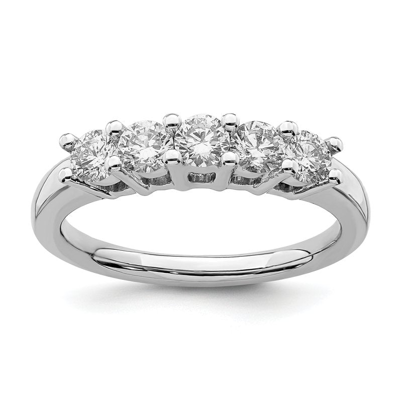 14K White Gold 1/2 carat Lab Grown Diamond VS/SI  D E F  5 Stone Ring