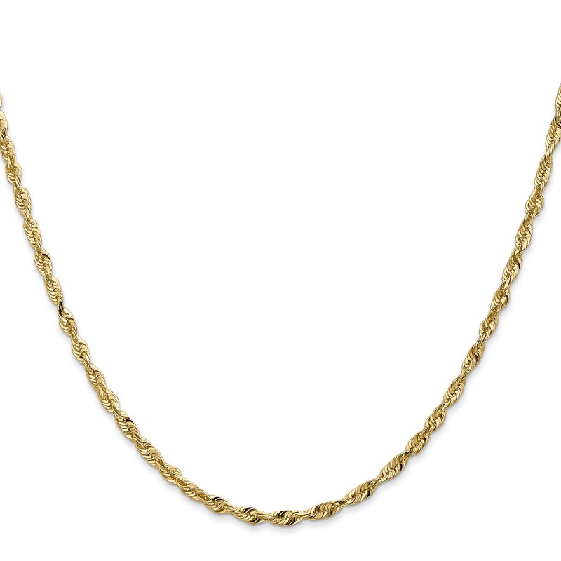 14K 10 inch 2.5mm Ultra Diamond-cut Rope with Lobster Clasp Anklet