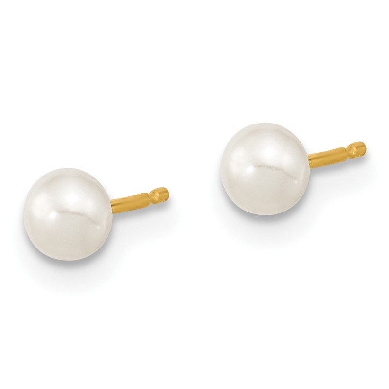 14k 3-4mm White Freshwater Cultured Pearl 14 inch Necklace, 5 inch Bracelet and Post Earrings Set