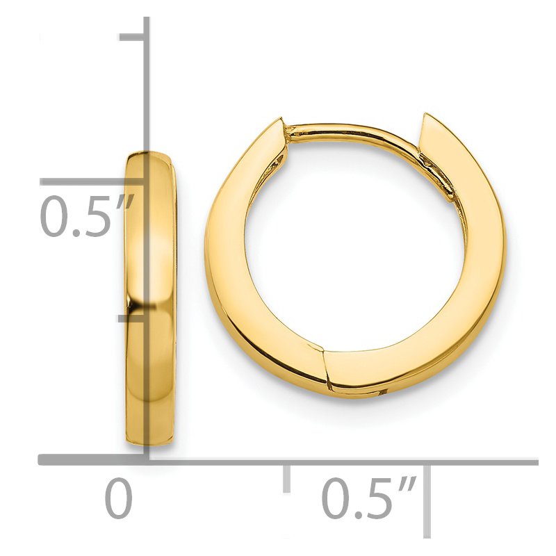 14k Round Hinged Hoop Earrings