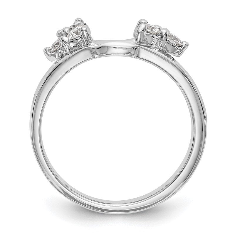 14K White Gold 3/8 carat Lab Grown Diamond VS+ F+ Complete Ring Wrap