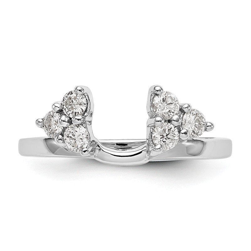 14K White Gold 3/8 carat Lab Grown Diamond VS+ F+ Complete Ring Wrap