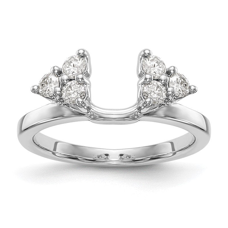 14K White Gold 3/8 carat Lab Grown Diamond VS+ F+ Complete Ring Wrap