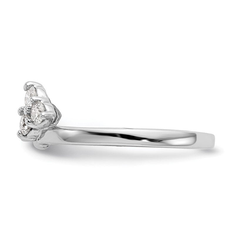 14K White Gold 3/8 carat Lab Grown Diamond VS+ F+ Complete Ring Wrap