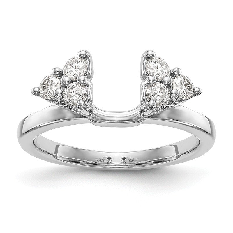 14K White Gold 3/8 carat Lab Grown Diamond VS+ F+ Complete Ring Wrap