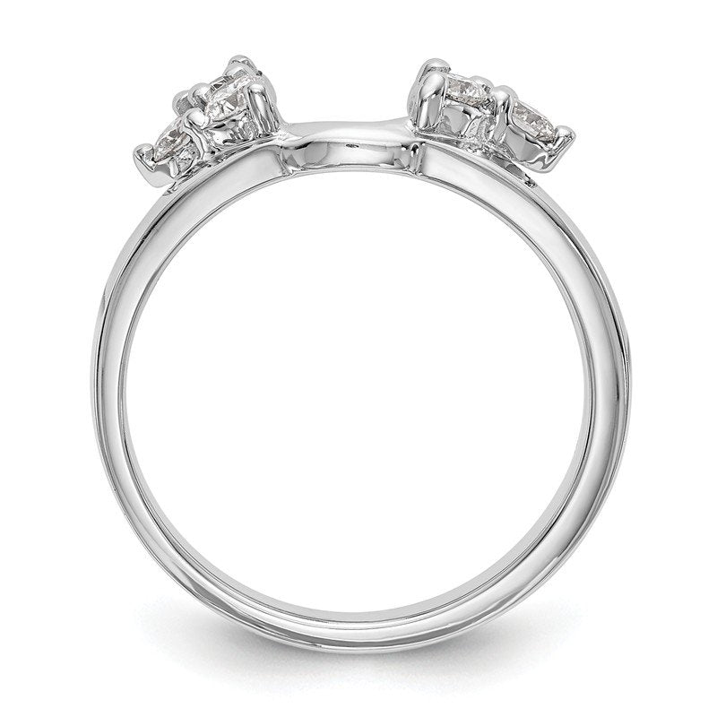 14K White Gold 3/8 carat Lab Grown Diamond VS+ F+ Complete Ring Wrap
