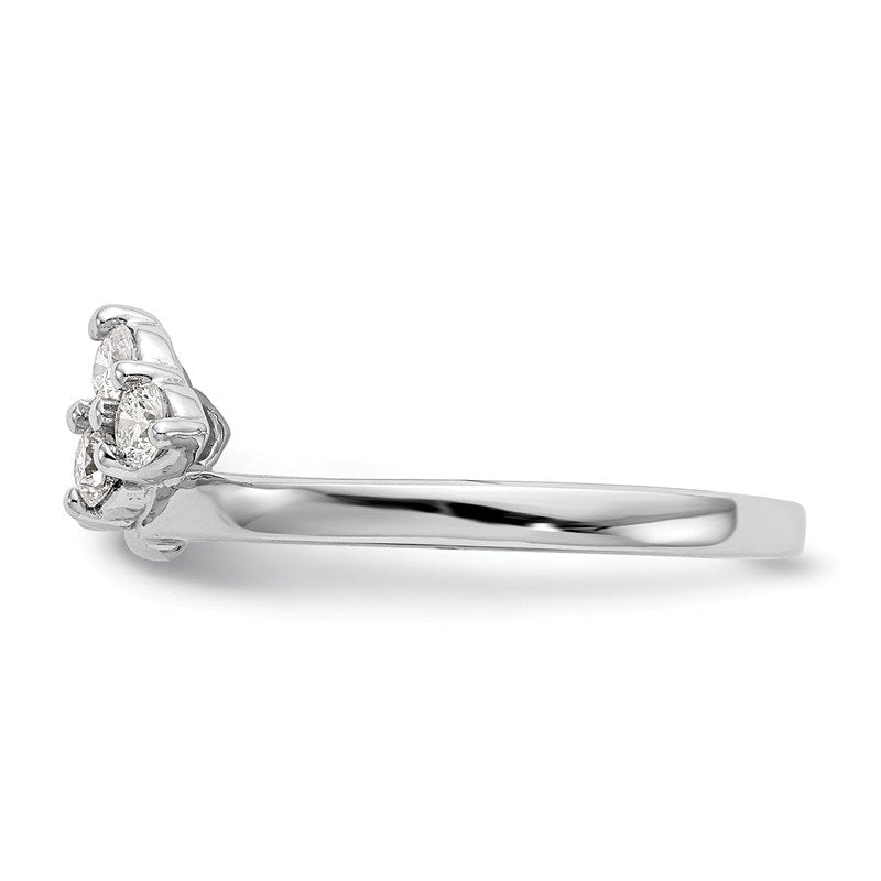 14K White Gold 3/8 carat Lab Grown Diamond VS+ F+ Complete Ring Wrap