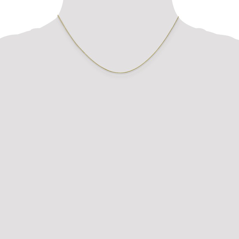 10K .5mm Baby Box Chain W/ Spring Ring Clasp