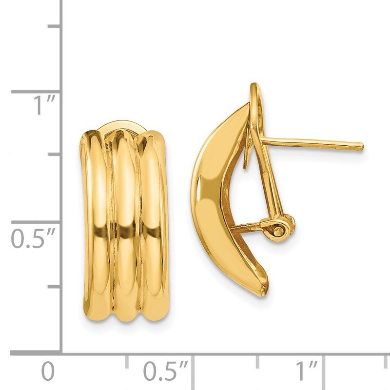 14k Omega Post Earrings