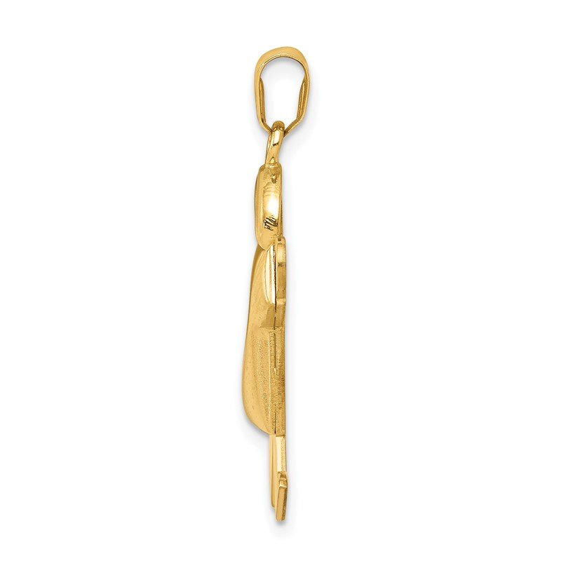 14k The Kids Puffed Boy with Hat on Right Engravable Joy Charm