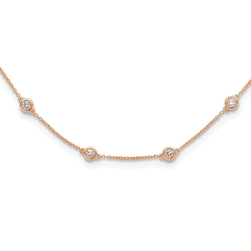 14K Rose Gold 3/8 carat Lab Grown Diamond VS+ F+ Complete 7 Station 7 in Bracelet