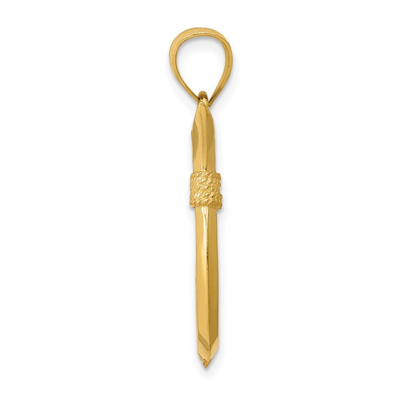 14K 3-D Whale Tail Hook Pendant