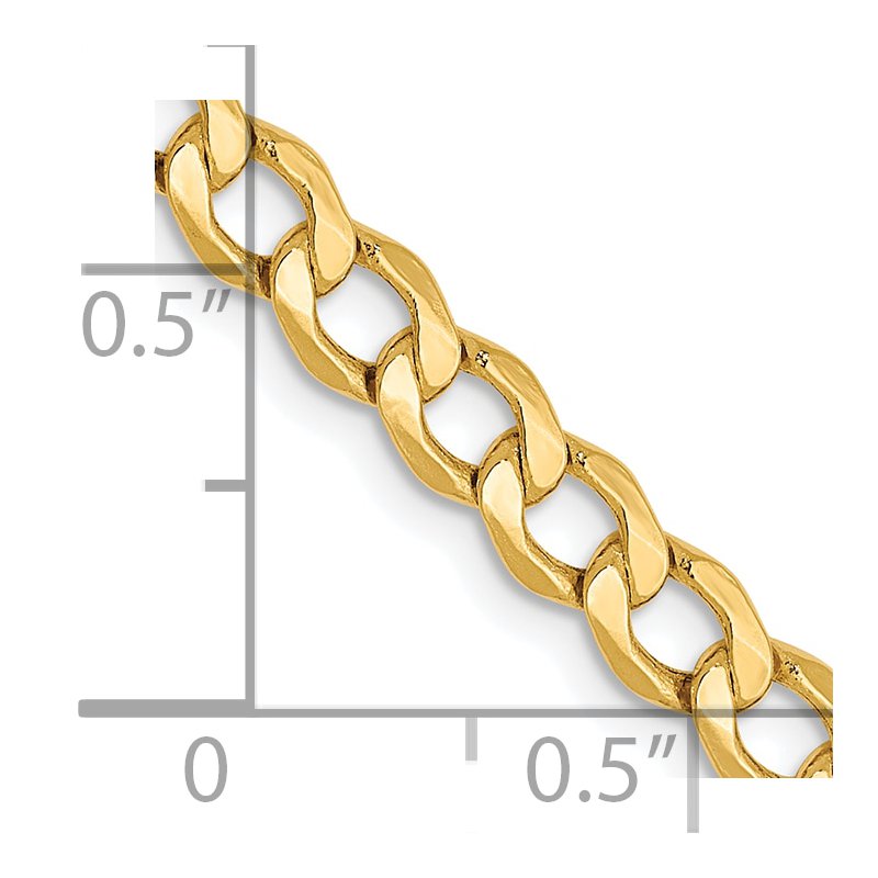 10K 4.3mm Semi-Solid Curb Chain
