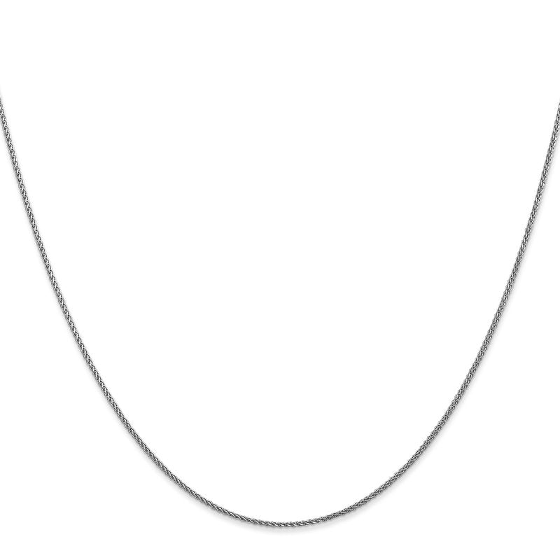 14K White Gold 1mm D/C Spiga Chain Anklet