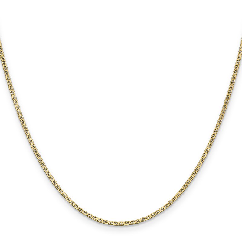 14K 10 inch 1.5mm Lightweight Flat Anchor Link with Lobster Clasp Chain Anklet