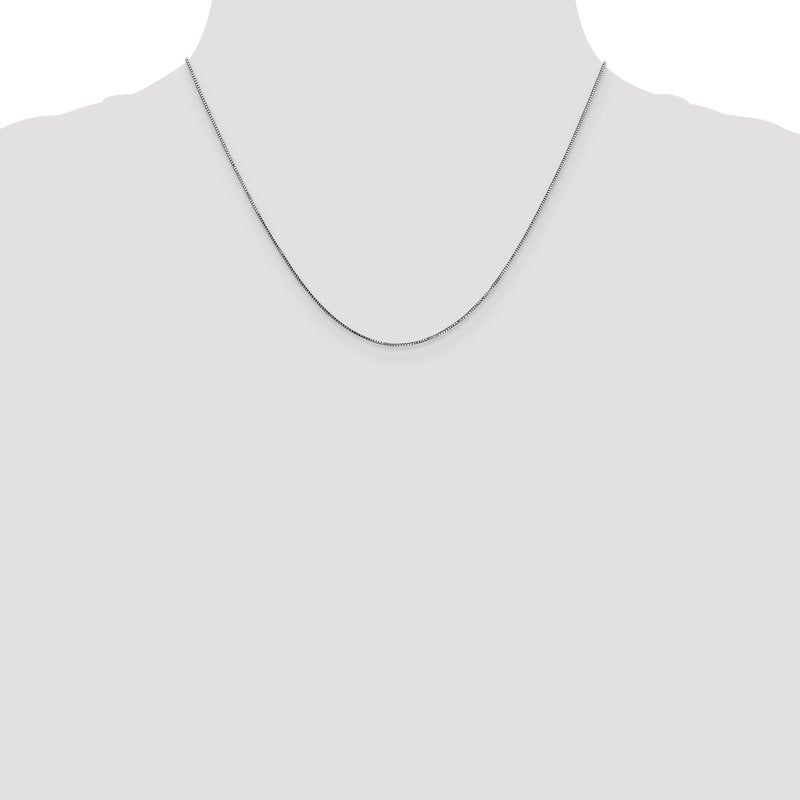 14K White Gold 14 inch .7mm Box with Spring Ring Clasp Chain